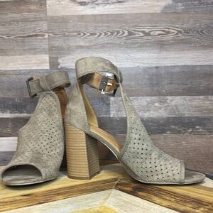 Taupe Block Heel Sandals